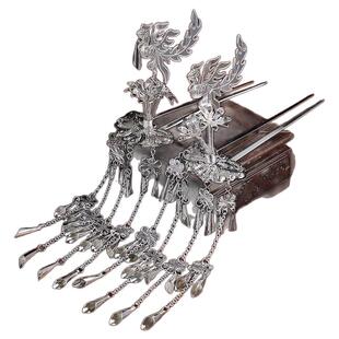 苗族头饰银饰发饰发簪侗族少数民族少女饰品古装流苏古风苗银旅拍