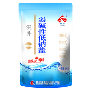 上新】深井弱碱性低钠盐未加碘低钠盐350g袋装减钠补钾弱碱无碘盐
