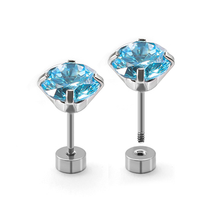 耳钉钛钢合金平底睡觉免摘养耳洞爆闪外螺旋耳蜗耳骨耳饰螺丝拧扣