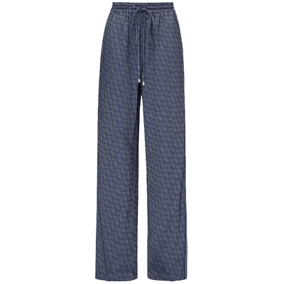 马天奴松紧腰提花休闲裤