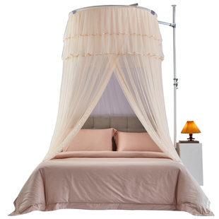 维美诗家用儿童蚊帐2025新款卧室高级圆形吊顶免安装支架公主床幔