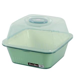 双层洗菜盆沥水篮厨房家用果蔬碗筷沥水盆塑料带盖嗑瓜子用收纳盒