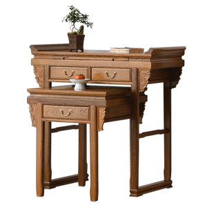 鸡翅木供桌八仙桌组合中式佛龛实木条案贡桌红木佛台中堂案几带板