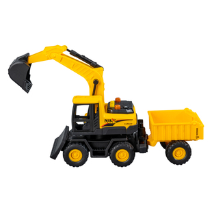 儿童惯性声光挖掘机工程车故事机载土翻斗车玩具男孩宝宝搅拌模型