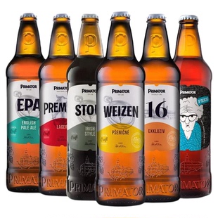 捷克进口捷皇Primator麦芽精酿啤酒拉格啤酒燕麦世涛500ml*6瓶装