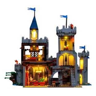 Brickbling适用乐高灯饰31168中世纪骑士城堡积木灯光配件改装LED
