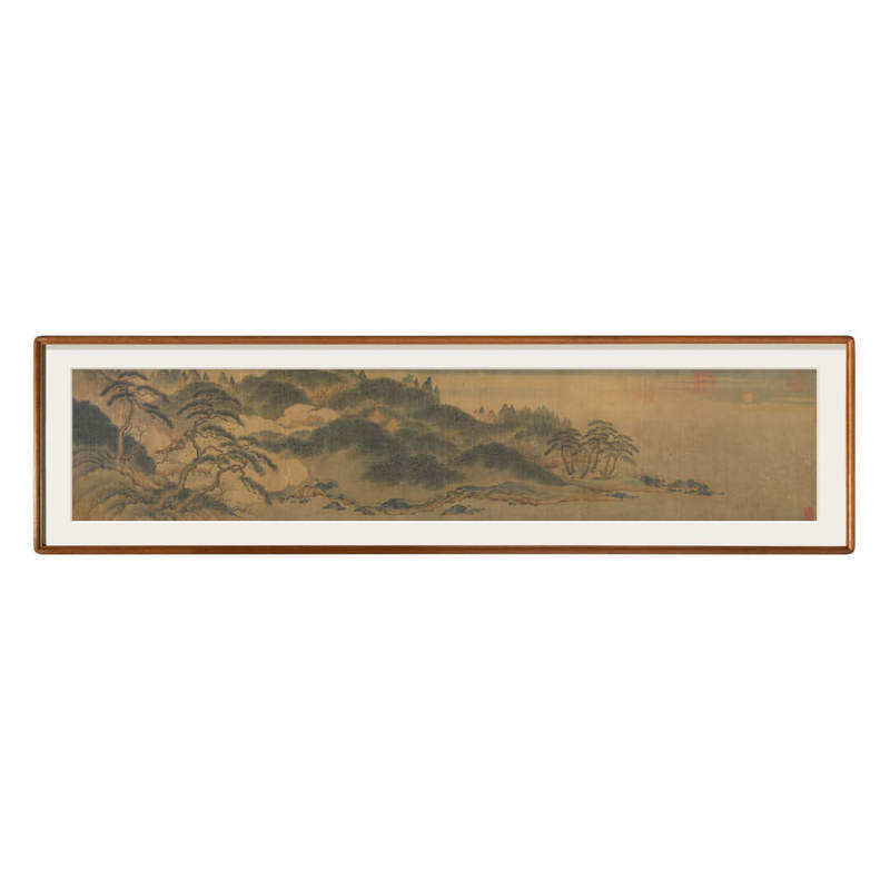 南宋赵伯骕-万松金阙图客厅挂画