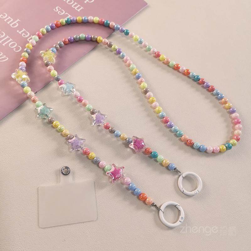 手机挂绳长款斜挎可背挂链时尚多彩挂件小蜜蜂扩音器包包壳通用女