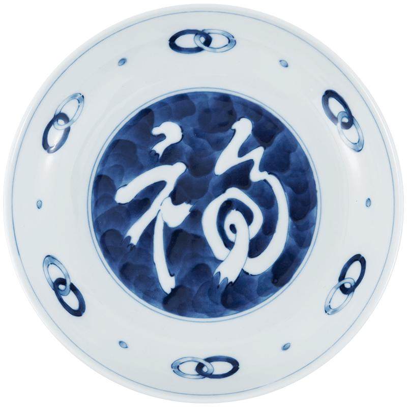 蓝凛堂青花瓷盘子菜盘家用可微波炉盘子过年深盘新款陶瓷汤盘圆盘