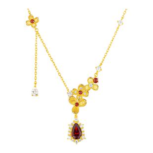 周大生玲珑丹桂项链轻奢高级感新中式锁骨链首饰品生日礼物送妈妈