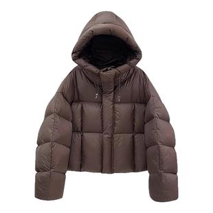 泡芙肯豆短款羽绒棉服女2025冬季新款法式小众美式面包服连帽外套