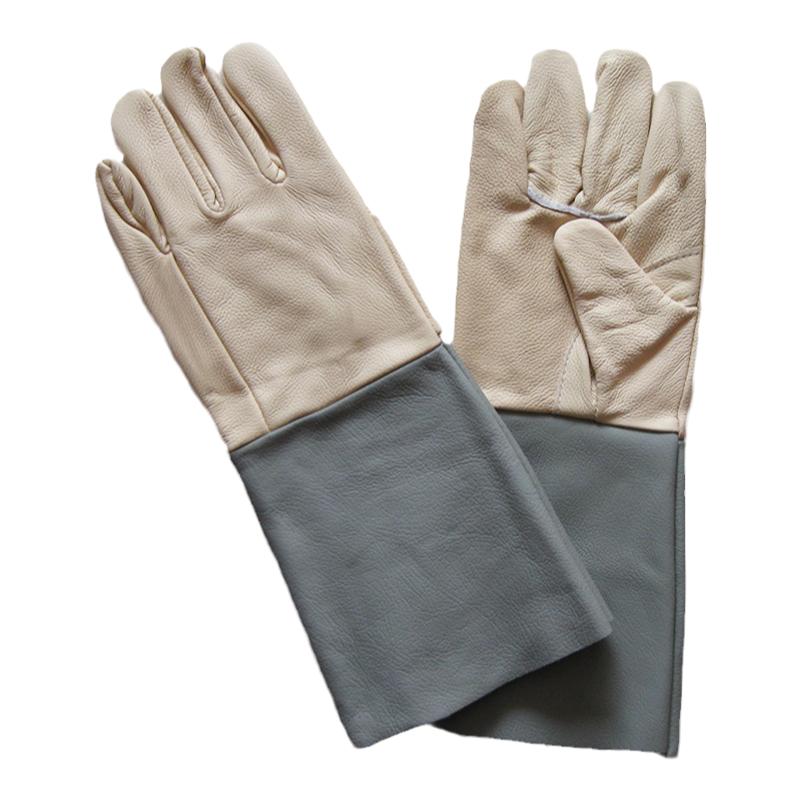 全皮一层加长电焊手套 耐磨 隔热 防飞溅 防护手套 劳保手套