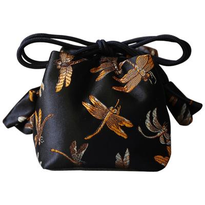 春泥织锦缎加厚丝绸收纳旅行包茶叶罐茶杯茶具茶壶中号布包六色