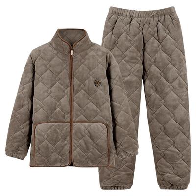 睡衣男士冬季珊瑚绒夹棉家居服