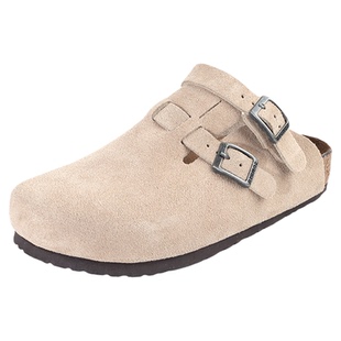 DYOWOZ/东园物作软木包头女鞋真皮两用外穿勃肯日系复古半包拖鞋