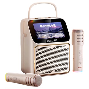 金运K800歌词音箱家用k歌话筒麦克风一体家庭ktv蓝牙音响户外唱歌