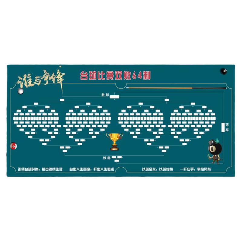 16人32人双败小铁杯台球室比赛晋级规则对阵表赛程季度年度表贴画