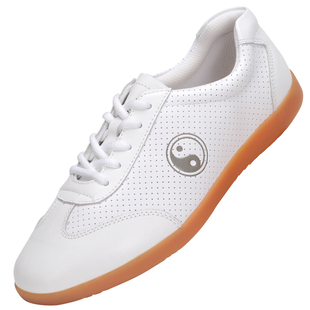 太极鞋男正宗真皮牛筋底专业武术鞋太极练功运动鞋女秋冬季款劲武