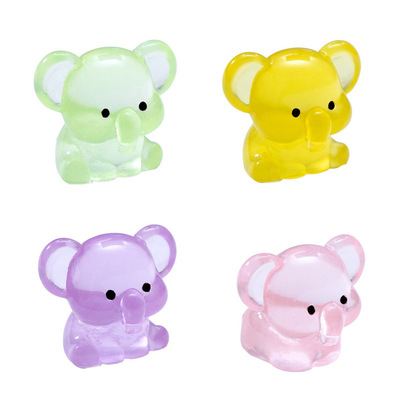 可爱夜光小象手工蛋糕园艺造景diy装饰品挂配件微景观小摆件