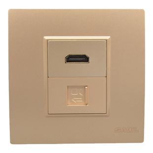 86型HDMI高清直插加网络插座 RJ45六类电脑2.0版hdmi面板延长线口