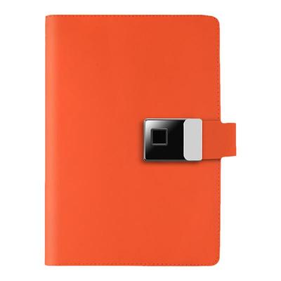 指纹锁皮面商务记事本A5本子充电