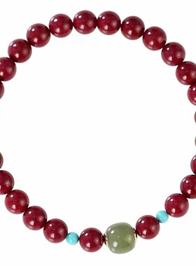 天然朱砂紫金砂本命年女款手链