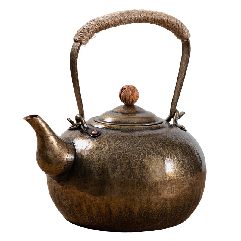 纯手工锤纹铜壶黄铜茶壶