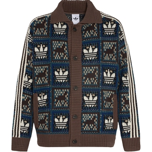 adidas阿迪达斯三叶草春季男子CNY运动休闲开衫毛线衫外套KT0715