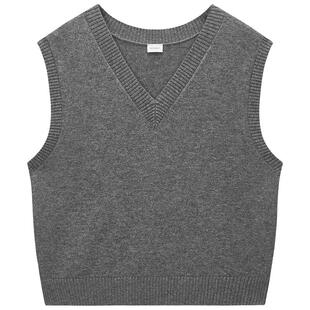 OCHIRLY欧时力 澳大利亚羊毛V领毛织背心外穿宽松2025秋冬新