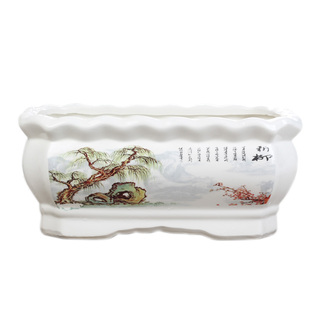 长方形花盆陶瓷现代简约室内个性阳台多肉植物绿萝榕树特大盆