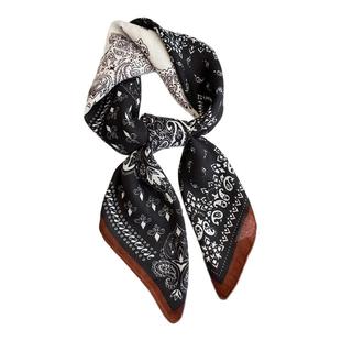 复古腰果花丝巾小方巾女2025新款系脖高级感领巾围巾腰间装饰腰带