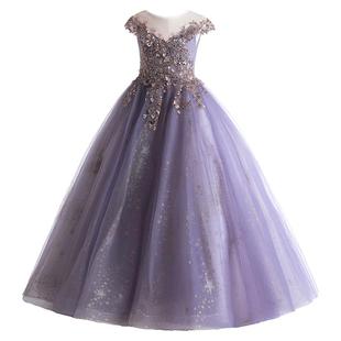 儿童晚礼服高端洋气公主裙生日花童婚纱走秀钢琴演出服主持人服装