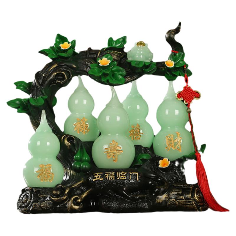 五福临门招财葫芦摆件客厅装饰品