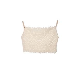 zui耐看的温柔~米肤色蕾丝亲肤轻薄抹胸内搭吊带防走光遮胸遮后背