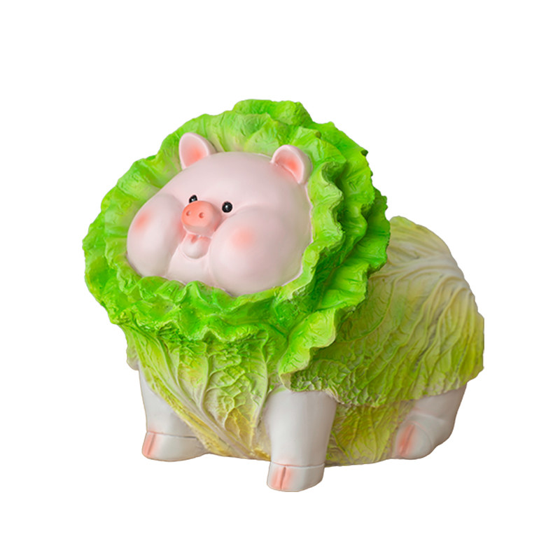 蔬菜精灵白菜猪纸巾盒装饰摆件