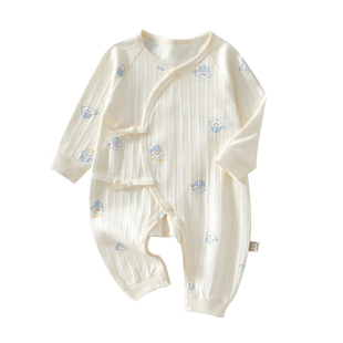 新生儿婴儿衣服0到3个月春秋52码初生宝宝连体衣a类纯棉哈衣爬服