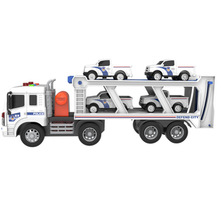 惯性警察托板车玩具声光运输车男孩工程车儿童仿真汽车模型玩具车