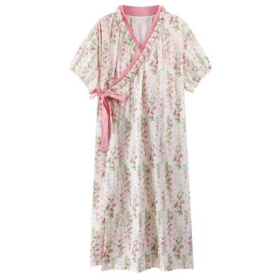 猫人带胸垫睡裙日系甜美