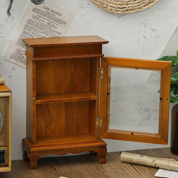 木质防尘实木多层展示架桌面置物架摆件茶几化妆品客厅口红收纳盒