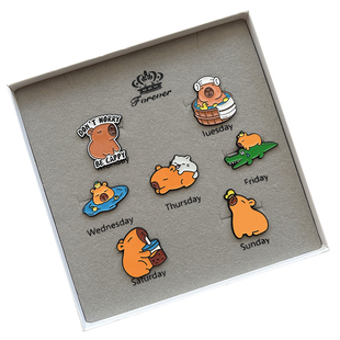 水豚卡皮巴拉吧啦周边男孩女生儿童玩具玩偶生日礼物套装伴手礼盒