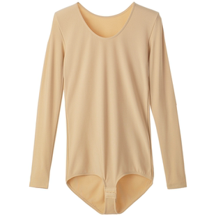 STW保暖连体衣女加绒秋衣修身显瘦性感辣妹连裆上衣肤色打底衫