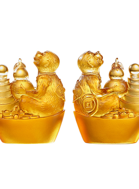 易明居淘运阁金猴赐葫琉璃摆件