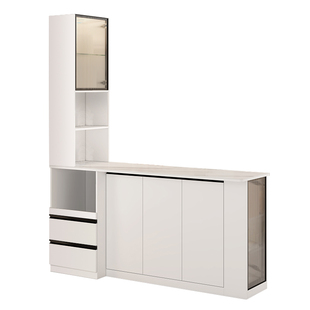 岩板吧台餐边柜一体厨房储物中岛台客厅餐桌吧台桌隔断柜定制G349