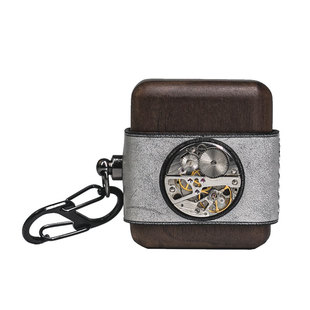 苹果二代耳机套适用airpods2代1代保护套真皮手作木盒机芯朋克耳机壳Airpods创意牛皮个性apple防摔无线耳机