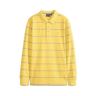 MCS男装源自万宝路春秋款商务休闲POLO领T恤纯棉柔软条纹长袖衬衣