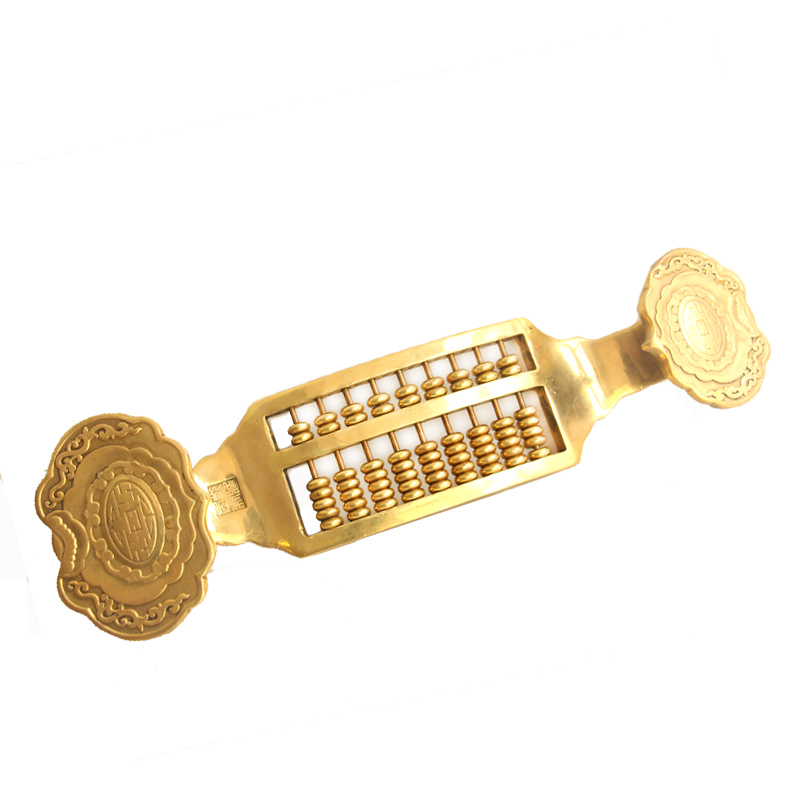 黄铜如意算盘摆件铜如意算盘家居装饰品办公室工艺品创意礼品纯