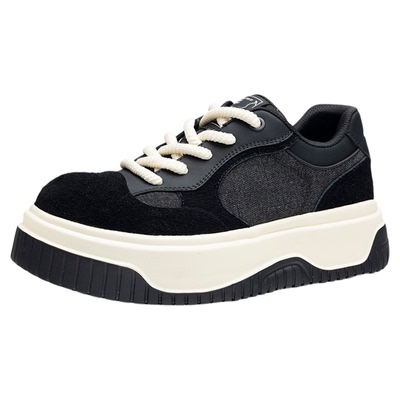 马克华菲官方男鞋时尚休闲鞋2025夏季新款户外厚底增高拼色板鞋潮