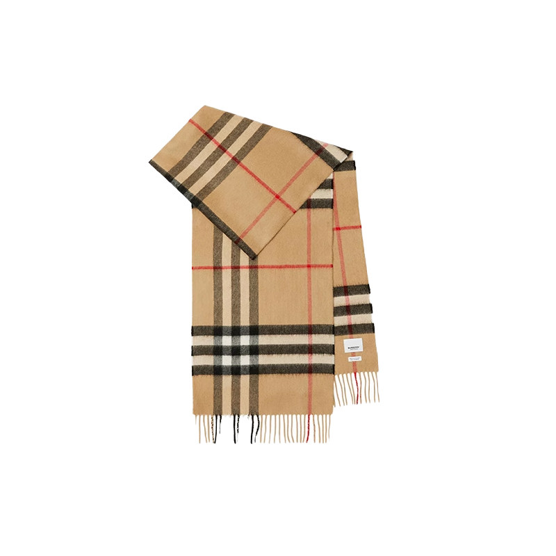 【自营】BURBERRY/博柏利 格纹羊绒经典拼色 时尚丝巾围巾807657