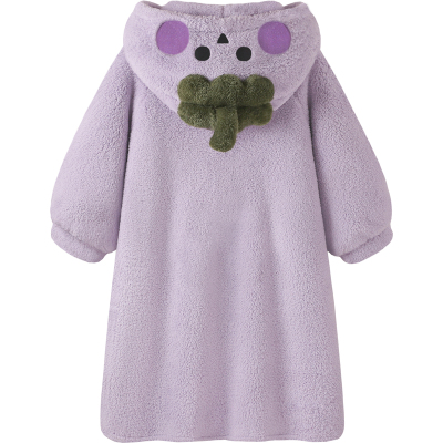 『茄茄派对』睡袍女冬珊瑚绒加绒