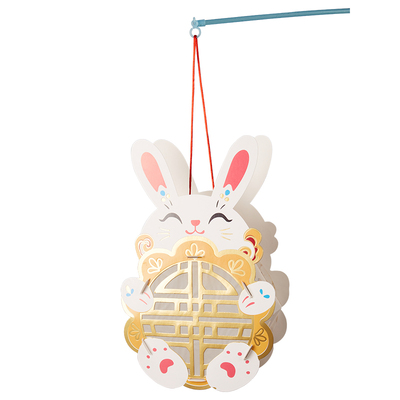 国风兔子小灯笼手工diy儿童玩具